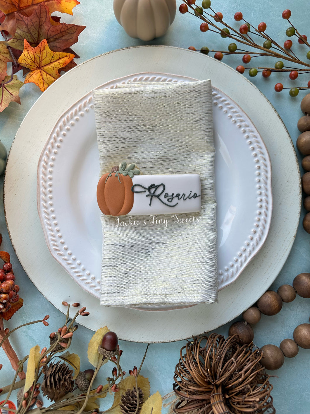 PERSONALIZED  PUMPKIN PLACE CARD
